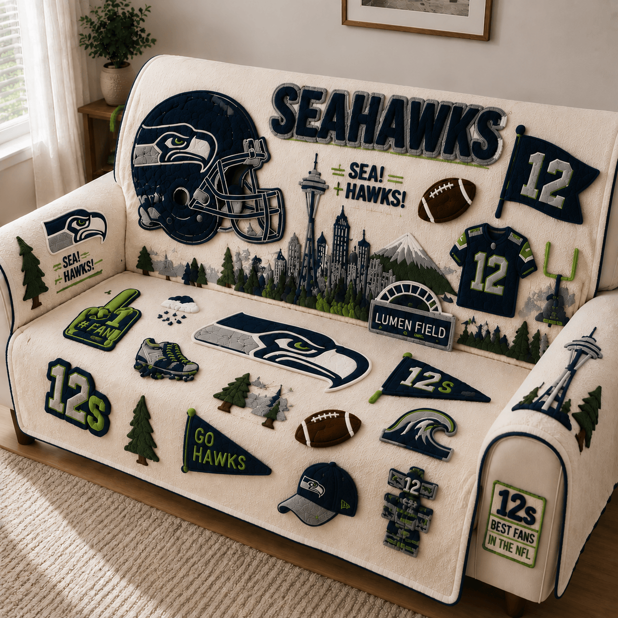 STSH Tufted Sofa Cover & Pillow Set DNBN