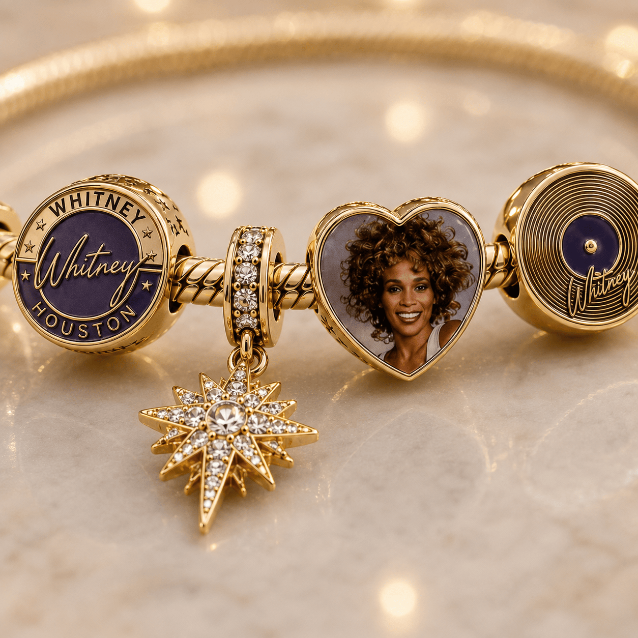 WNHT Gold Charm Bracelet Set VTH
