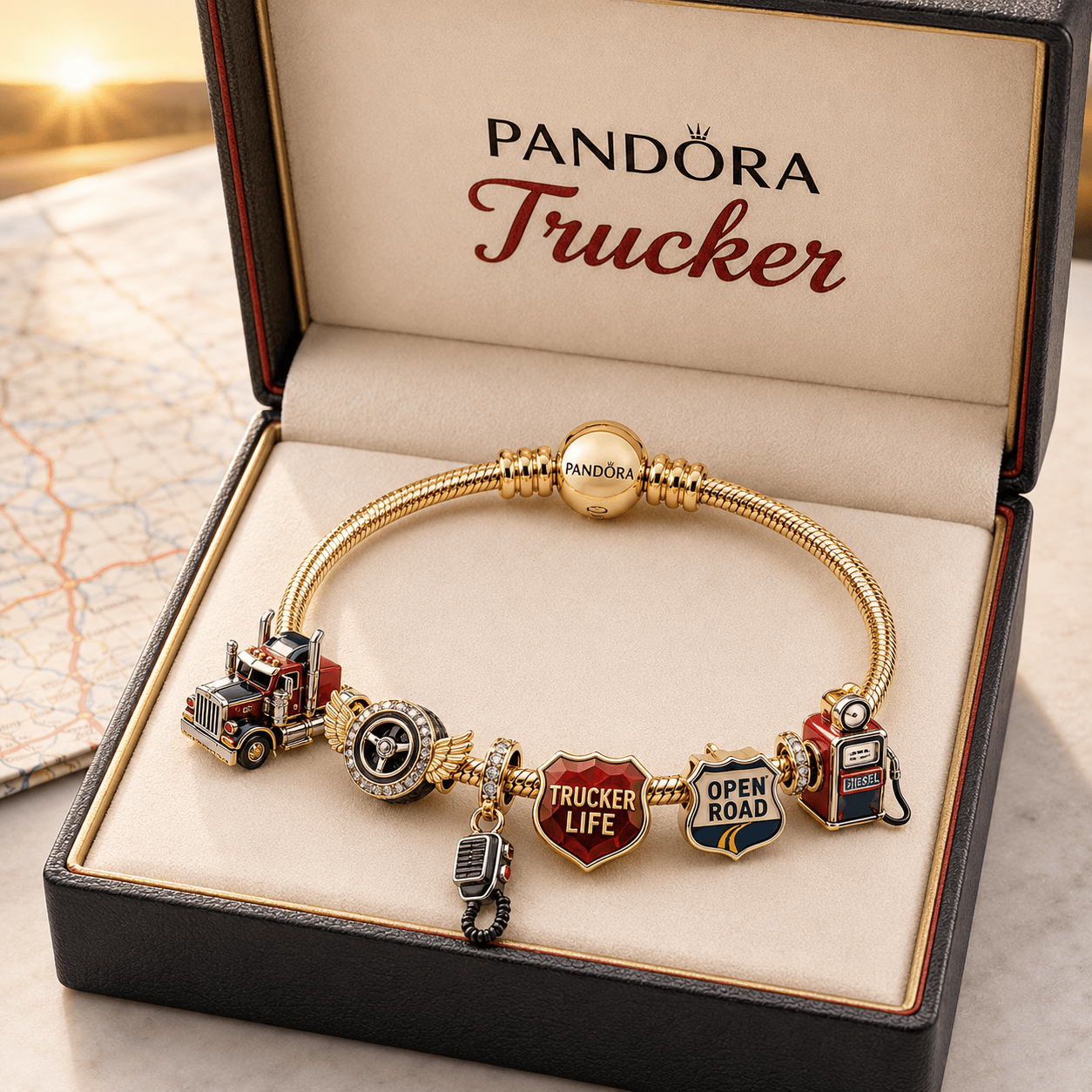 TRUCK Gold Charm Bracelet Set TMH