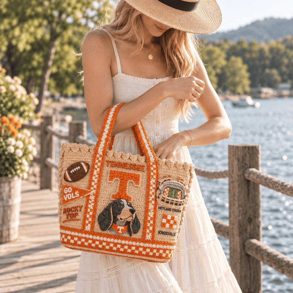 TVF Straw-Style Embellished Tote Bag HTTT