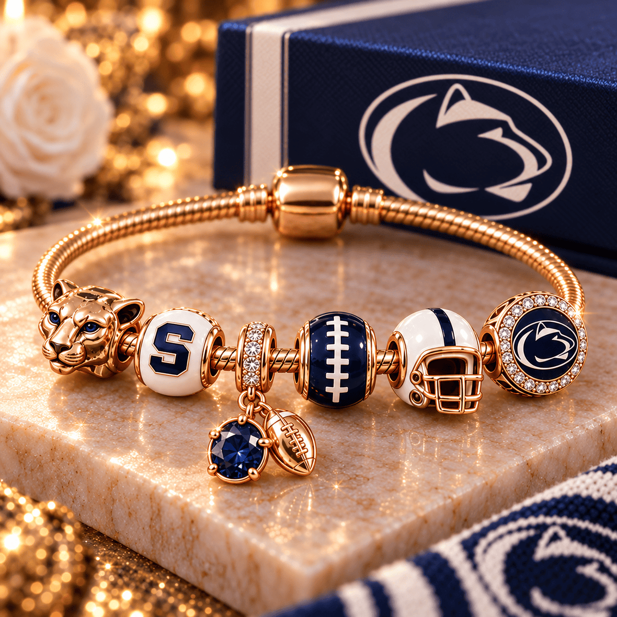 PSNL Gold Charm Bracelet Set PNPA