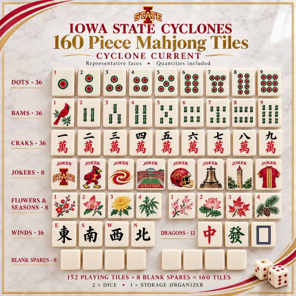 Premium ISC Mahjong Tiles Set TNSM