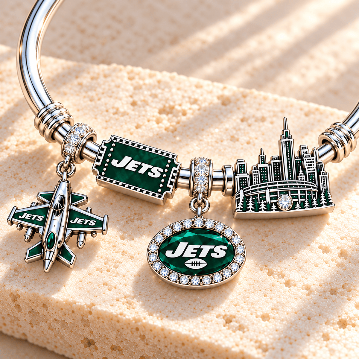 NYJ Silver Charm Bracelet Set TMH