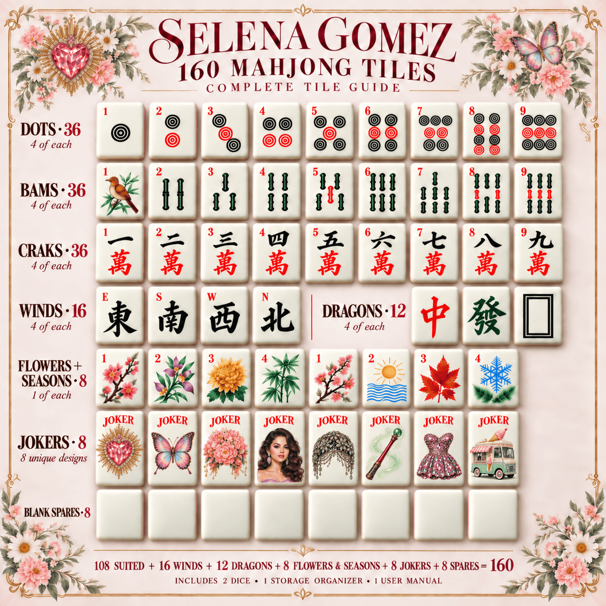 Premium SLNG Mahjong Tiles Set TTMH