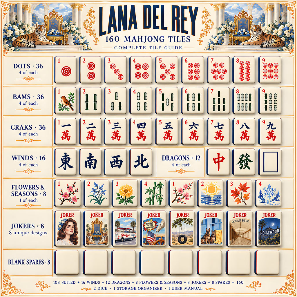 Premium LDR Mahjong Tiles Set TTMH